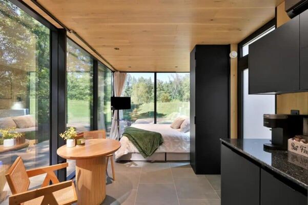 Kitchen area showcasing sustainable materials
